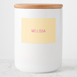 Etiqueta Para Comida Nombre personalizado minimalista crema