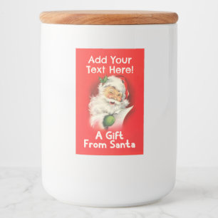 Etiqueta Para Comida Nombre Personalizado Un Regalo De Santa Claus Vint