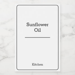 Etiqueta Para Comida organización doméstica Minimalista Frasco de almac