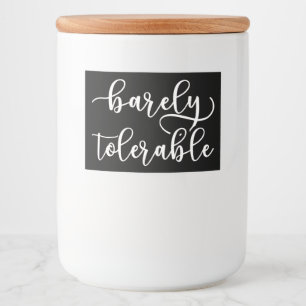 Etiqueta Para Comida Orgullo Y Prejuicio - Apenas Tolerable I