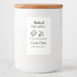 Etiqueta Para Comida Panadería horneada con amor agregar nombre textura