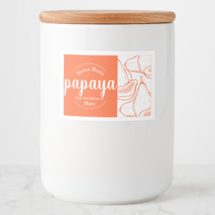 Etiqueta Para Comida Papaya casera hecha en personalizable