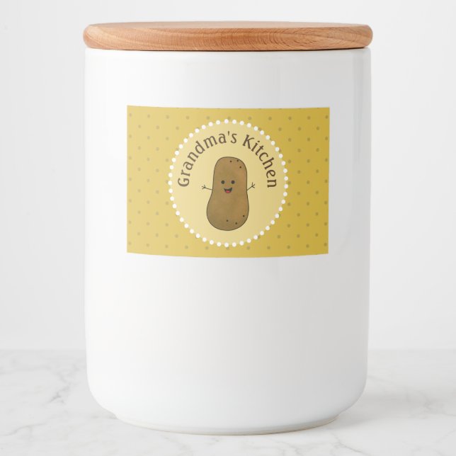 Etiqueta Para Comida Patata Personalizada Feliz (Anverso)