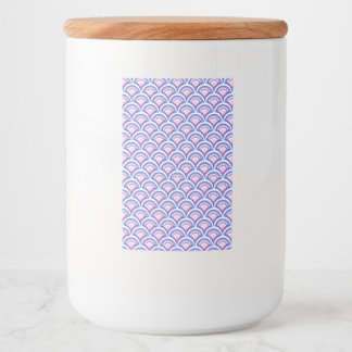 Etiqueta Para Comida patrón de damasco floral azul