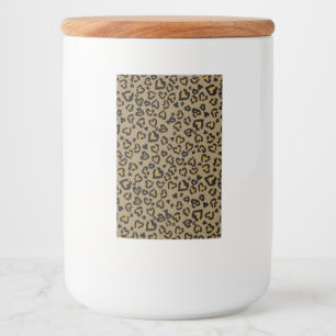 Etiqueta Para Comida Patrón de leopardo de corazón en colores naturales