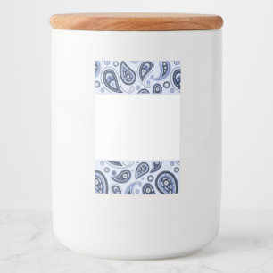 Etiqueta Para Comida Patrón de paisley azul