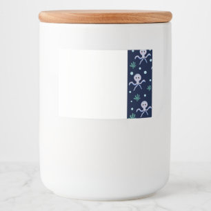 Etiqueta Para Comida Patrón de pulpo bajo el mar