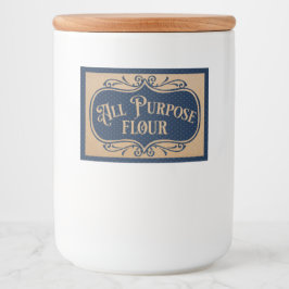 Etiqueta Para Comida Patrón de punto azul vintage de harina de todo pro