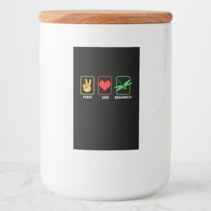 Etiqueta Para Comida Peace Love Dragonfly