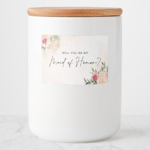 Etiqueta Para Comida Peony y Gold Bloom Maid of Honor Candle Label