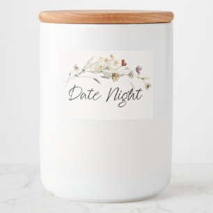 Etiqueta Para Comida Pequeños florines florales ventilado fúnebre noche