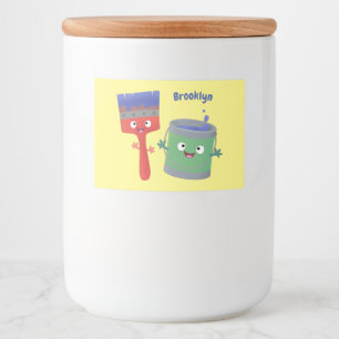 Etiqueta Para Comida Personajes de pincel y dibujos animados