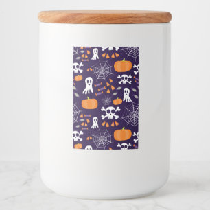 Etiqueta Para Comida Personajes Divertidos y Espeluznantes de Halloween