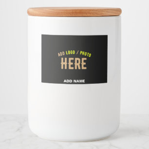 ETIQUETA PARA COMIDA PERSONALIZABLE MODERNO ESTILO NEGRO VERIFICADO MAR