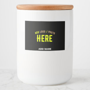 ETIQUETA PARA COMIDA PERSONALIZABLE MODERNO ESTILO NEGRO VERIFICADO MAR