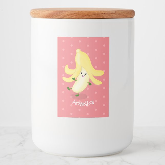 Etiqueta Para Comida Personalizado bananero Cute kawaii (Anverso)