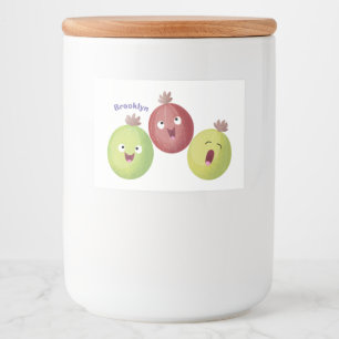 Etiqueta Para Comida Personalizado cantante de trío de gooseberry