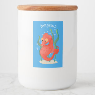 Etiqueta Para Comida Personalizado de caballitos de mar de pepino