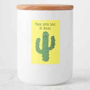 Etiqueta Para Comida Personalizado de Cactus Happy Day of the Dead