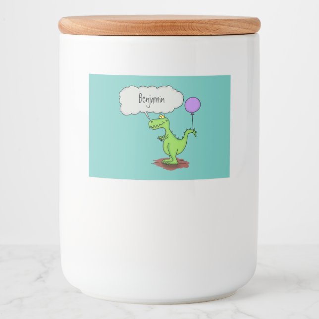 Etiqueta Para Comida Personalizado de dragón divertido y suave que resp (Anverso)