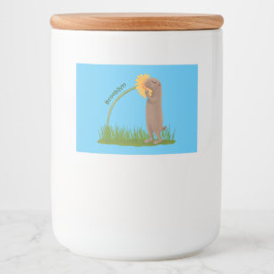 Etiqueta Para Comida Personalizado de flor de esnifado de perro de prad