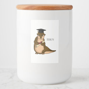 Etiqueta Para Comida Personalizado de graduación de pangolin lindo