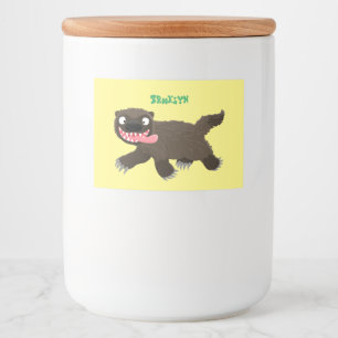 Etiqueta Para Comida Personalizado de un animal lobverino hambriento