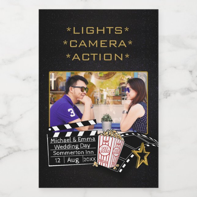 Etiqueta Para Comida Personalizado fotográfico estrella de cine persona (Etiqueta única)