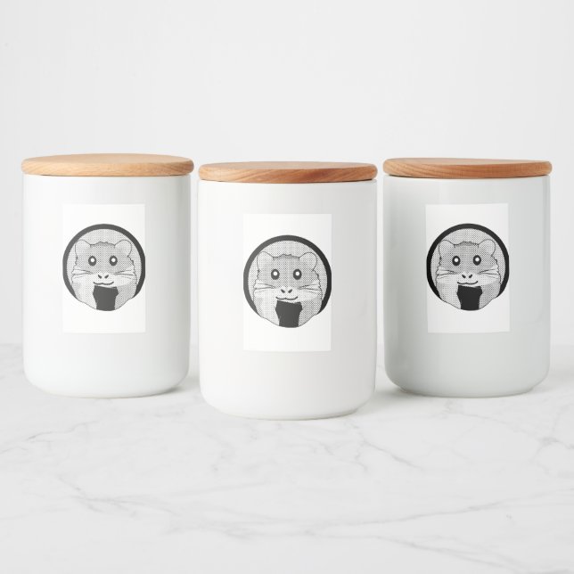 Etiqueta Para Comida Personalizado Hamster Scarfed Joy (Botellas)