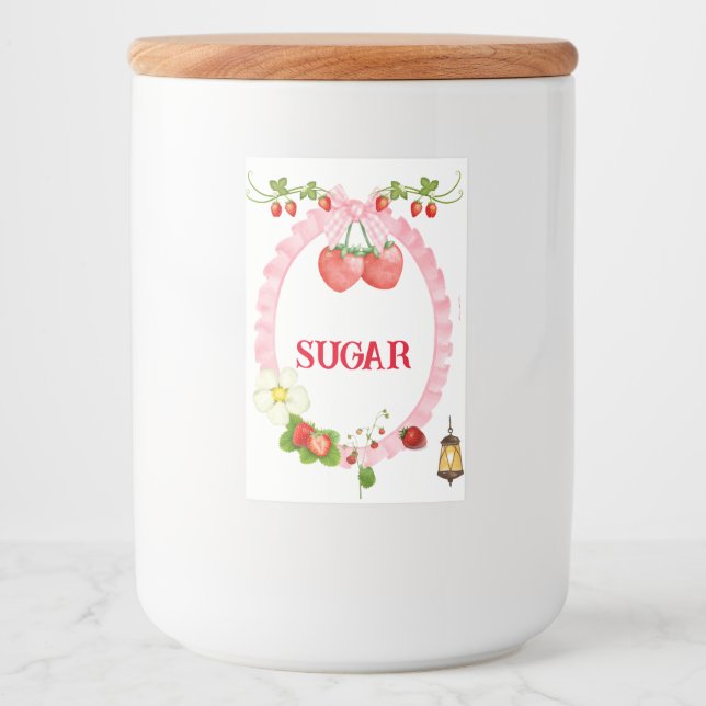 Etiqueta Para Comida Personalizado Strawberry (Anverso)