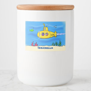 Etiqueta Para Comida Personalizado submarino feliz