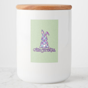 Etiqueta Para Comida Peter Cottontail Purple Plaid Easter Bunny