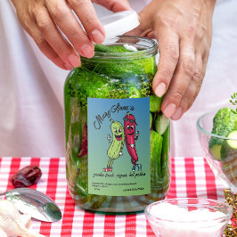 Etiqueta Para Comida Pickle and Pepper Pals Funny Personalizados Pickle