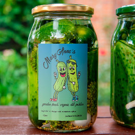 Etiqueta Para Comida Pickle Pals Funny Personalizado Pickles Food Label