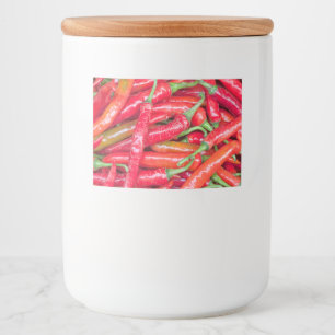 Etiqueta Para Comida Pimientas de chiles candentes