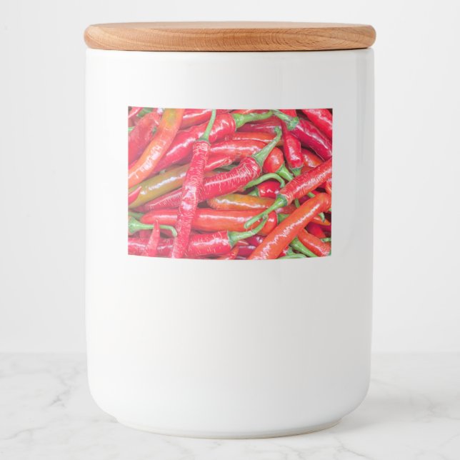 Etiqueta Para Comida Pimientos picantes rojos (Anverso)