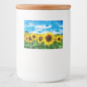 Etiqueta Para Comida Pintura de girasoles