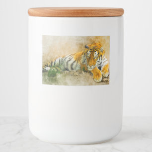 Etiqueta Para Comida Pintura de tigre