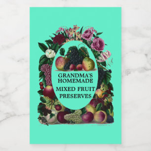 Etiqueta Para Comida Plantilla de reservas de frutas mixtas caseras de 