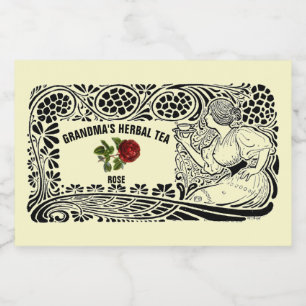 Etiqueta Para Comida Plantilla de té herbal de estilo Art Nouveau vinta
