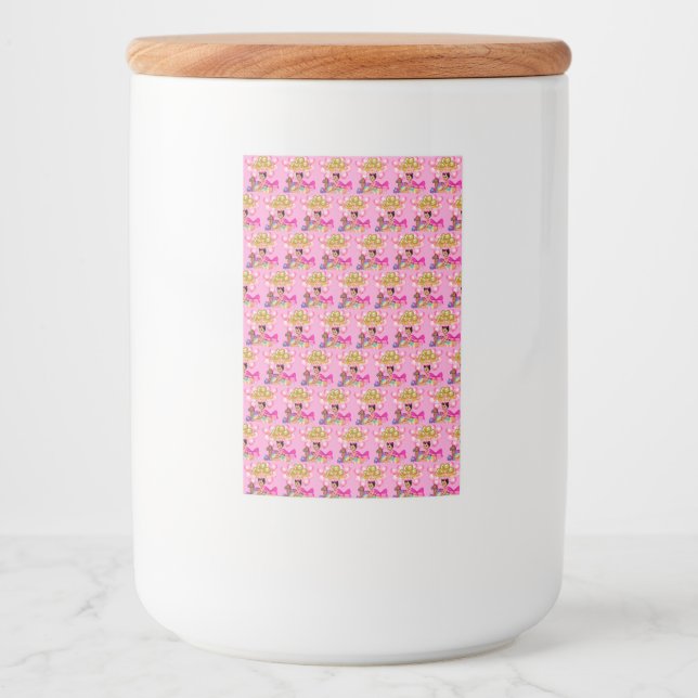 Etiqueta Para Comida Princesa de rosa (Anverso)