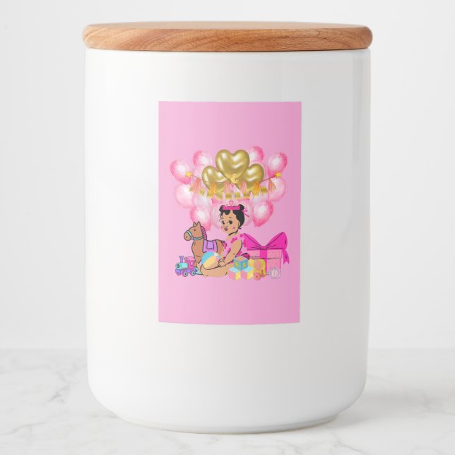 Etiqueta Para Comida Princesa de rosa (Anverso)