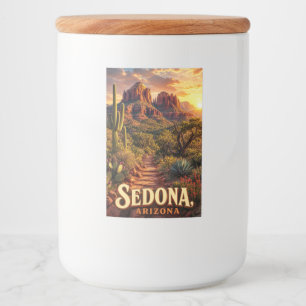 Etiqueta Para Comida Puesta de sol Sedona Arizona Roca Roja Desierto Vi