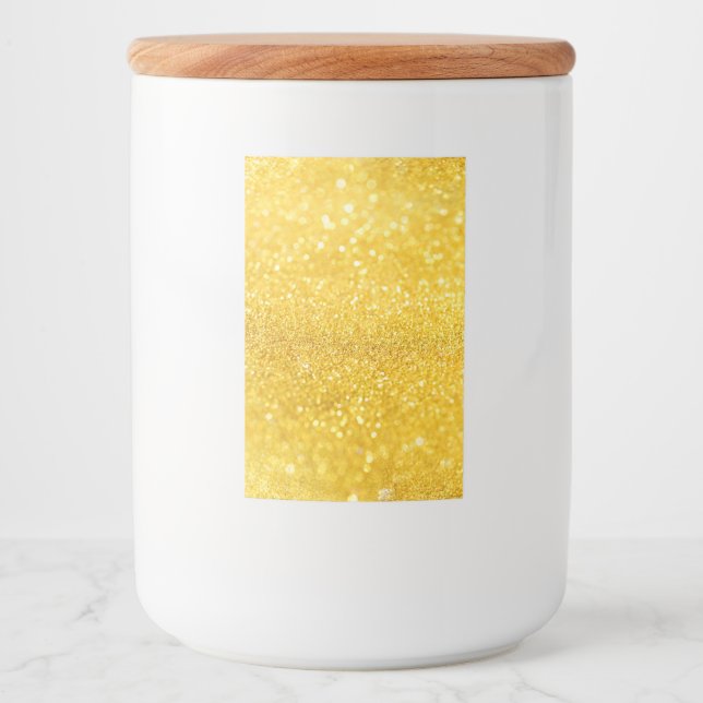 Etiqueta Para Comida PURE GOLD Purpurina Pattern + tu texto / foto (Anverso)