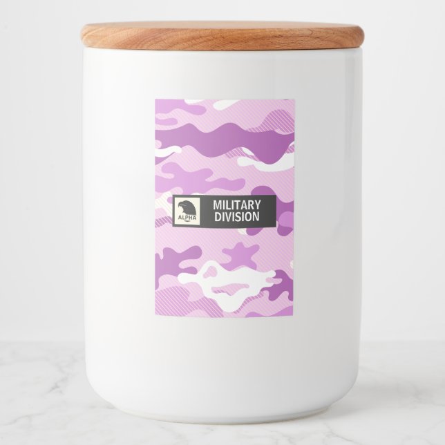 Etiqueta Para Comida Purple Camouflage Pattern (Anverso)
