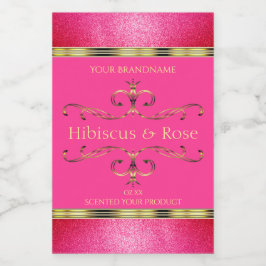 Etiqueta Para Comida Purpurinas de marcas de productos de color rosa y 