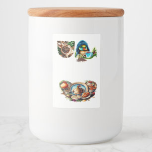 Etiqueta Para Comida Quirky Café Lover Duck Design