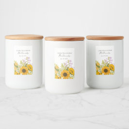 Etiqueta Para Comida Ramo de girasoles modernos amarillos para boda