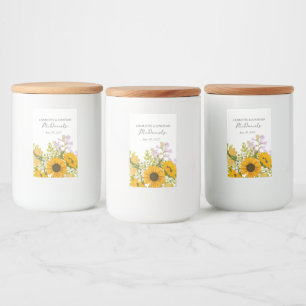 Etiqueta Para Comida Ramo de girasoles modernos amarillos para boda 