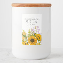 Etiqueta Para Comida Ramo de girasoles modernos amarillos para boda